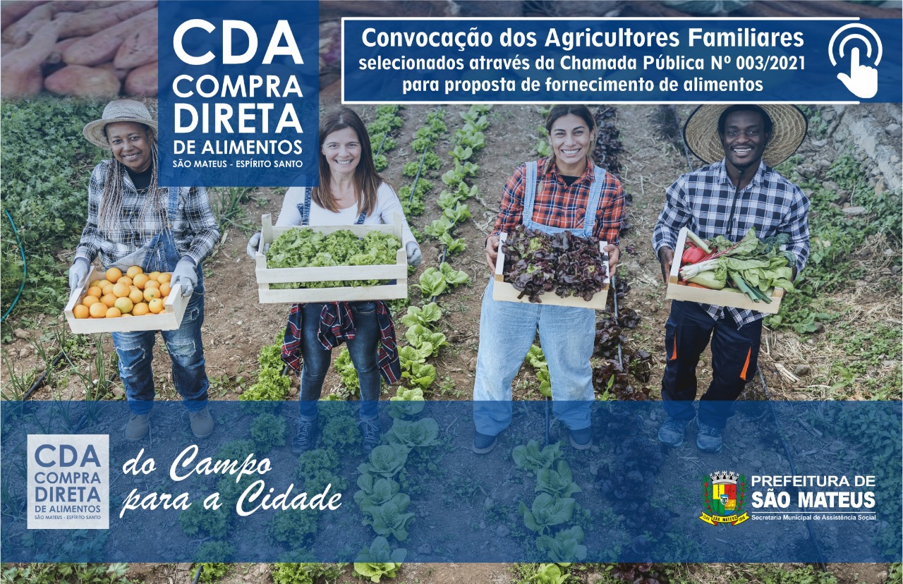 CHAMADA PÚBLICA: SECRETARIA MUNICIPAL DE ASSISTÊNCIA SOCIAL CONVOCA AGRICULTORES FAMILIARES