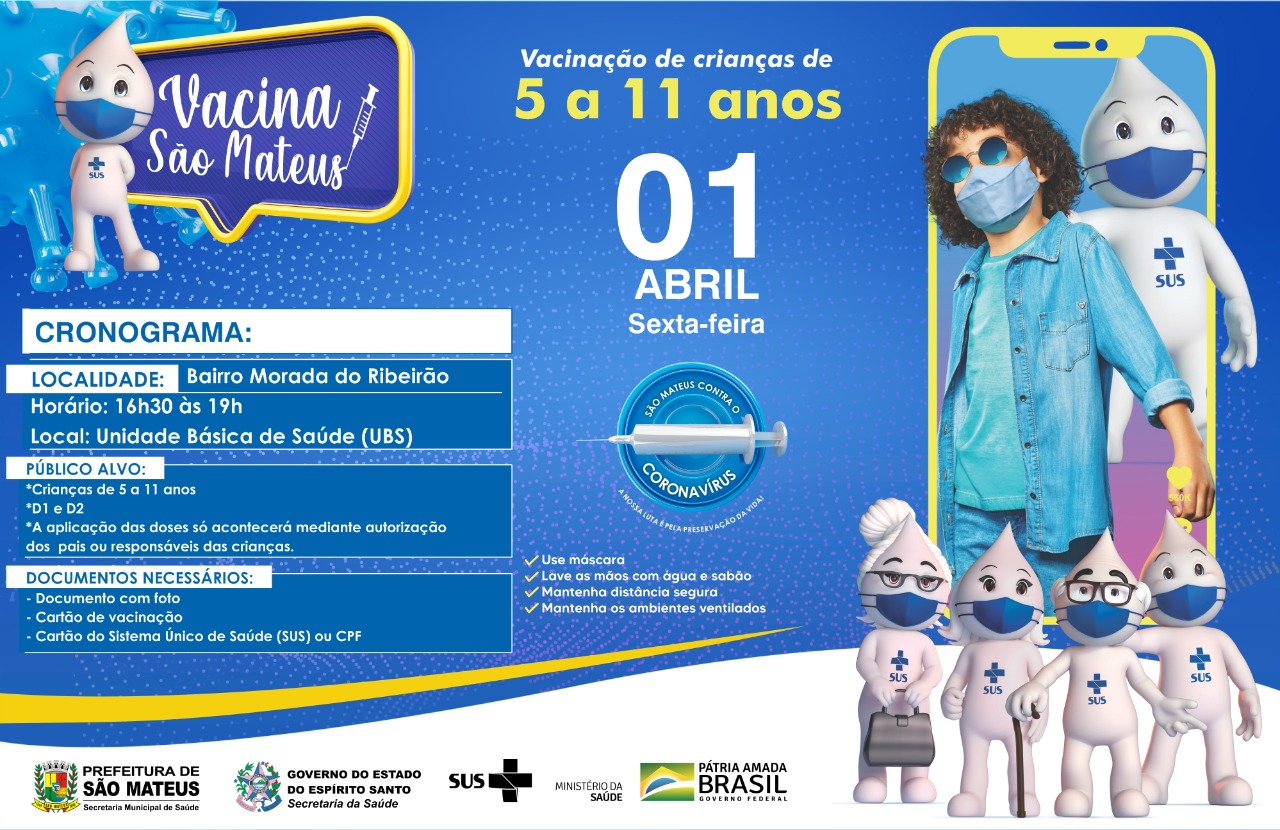 VACINAÇÃO INFANTIL SEGUE NESTA SEXTA-FEIRA (01) NA UNIDADE DE SAÚDE DO BAIRRO MORADA DO RIBEIRÃO