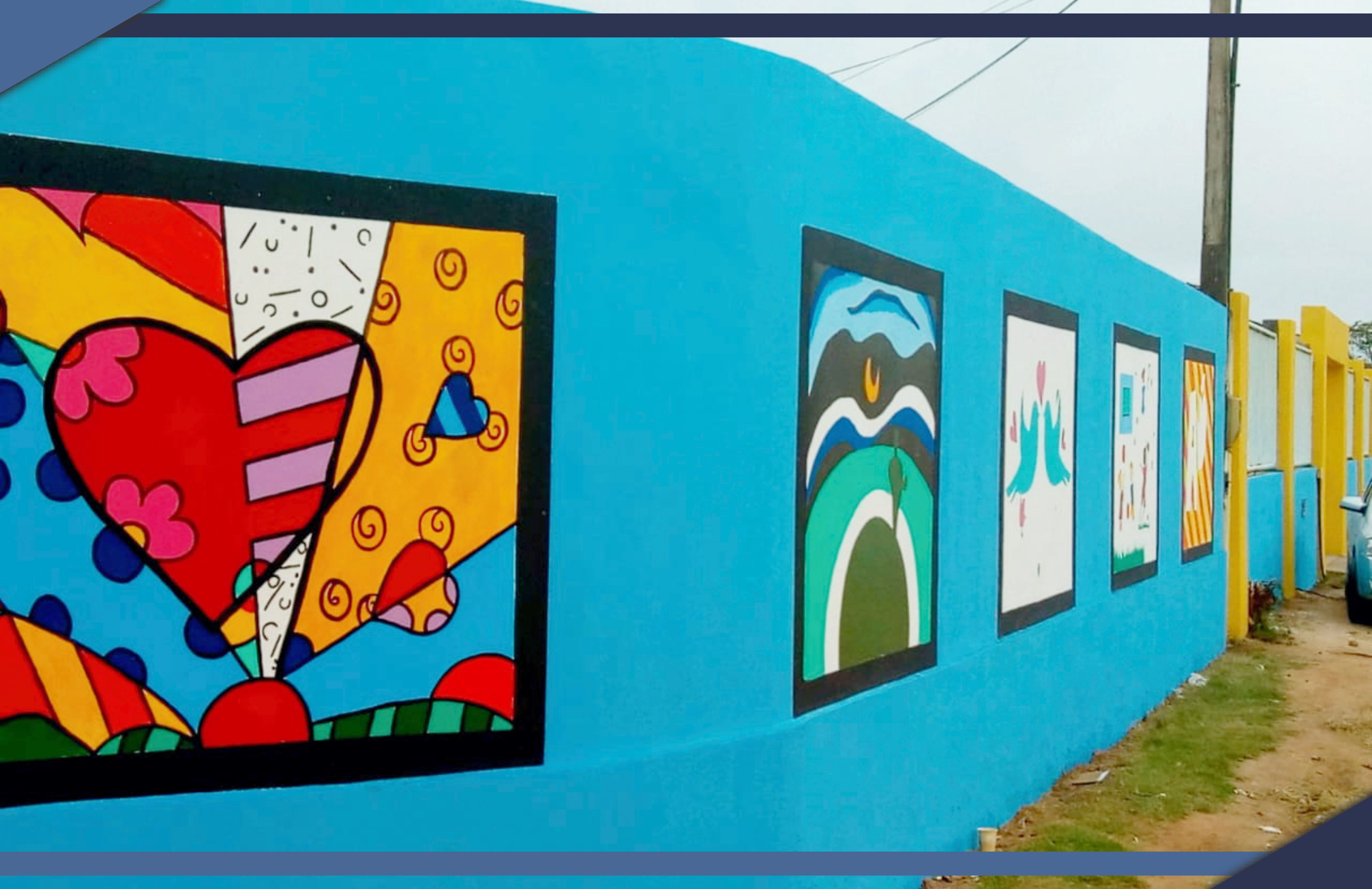 Estudantes revitalizam muro de Escola Municipal em Guriri