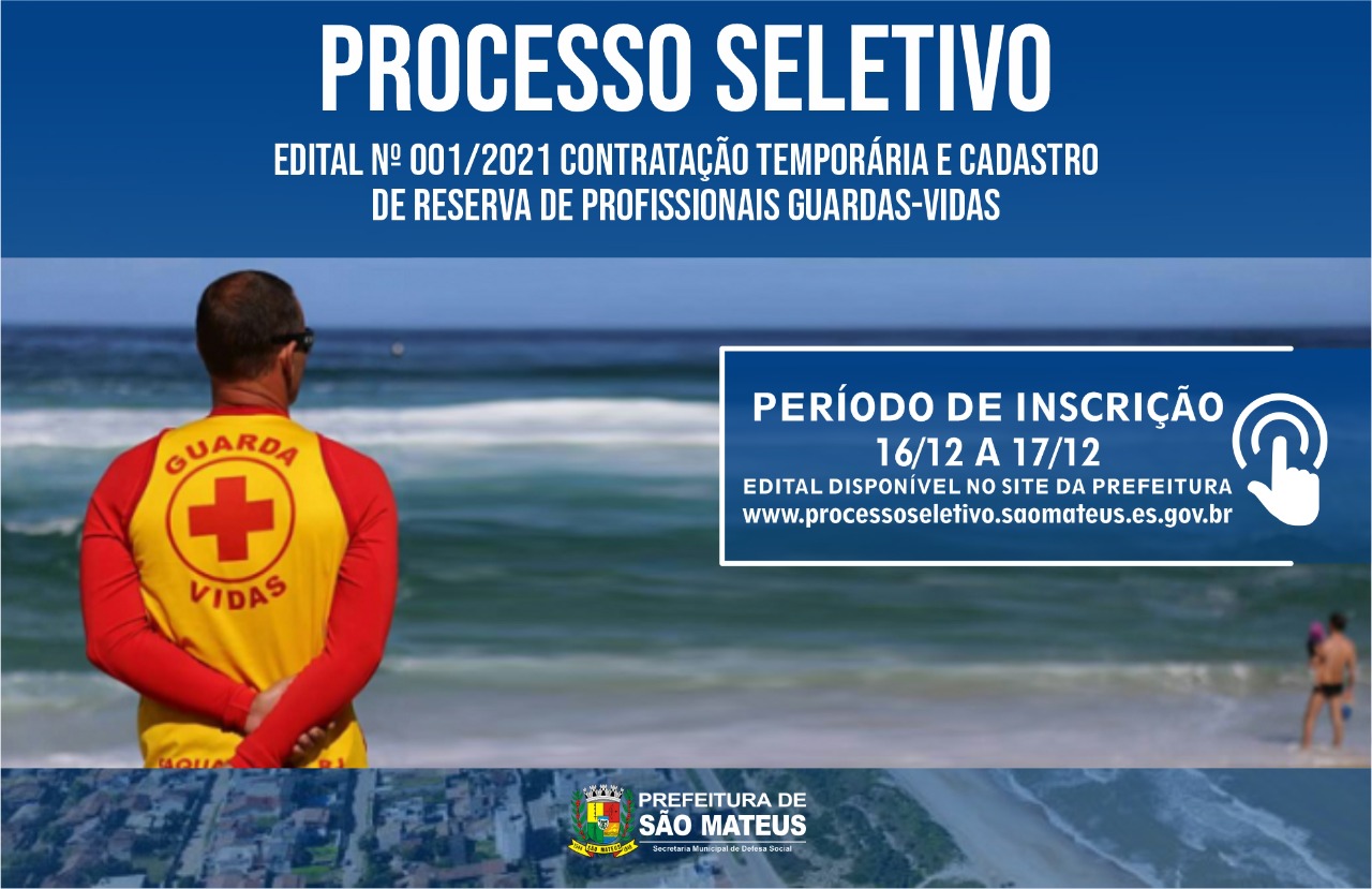 INSCRIÇÕES PARA GUARDA-VIDAS NESTA QUINTA-FEIRA E SEXTA-FEIRA (16 E 17)