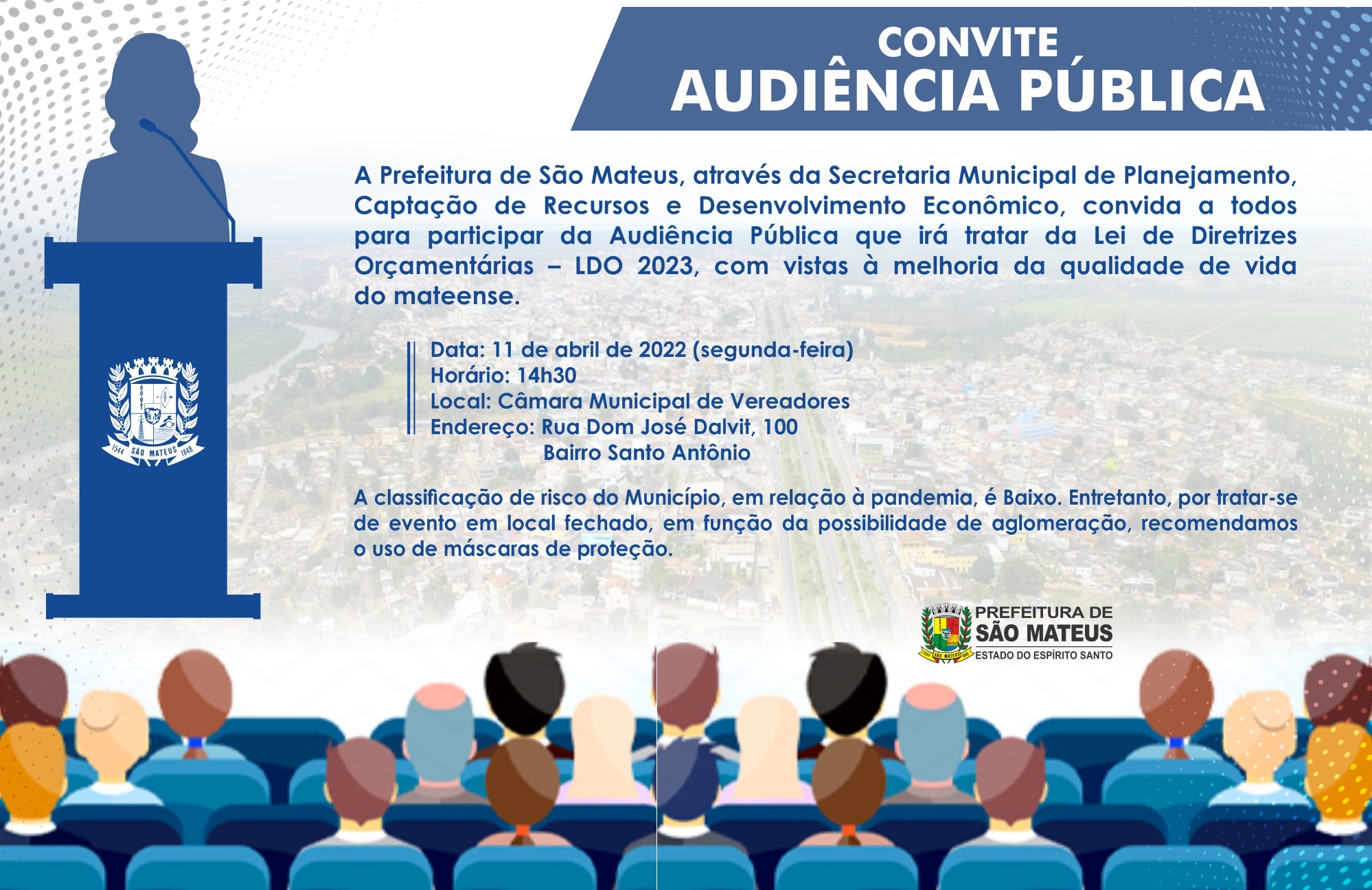 AUDIÊNCIA PÚBLICA PARA DISCUTIR LDO DIA 11 DE ABRIL