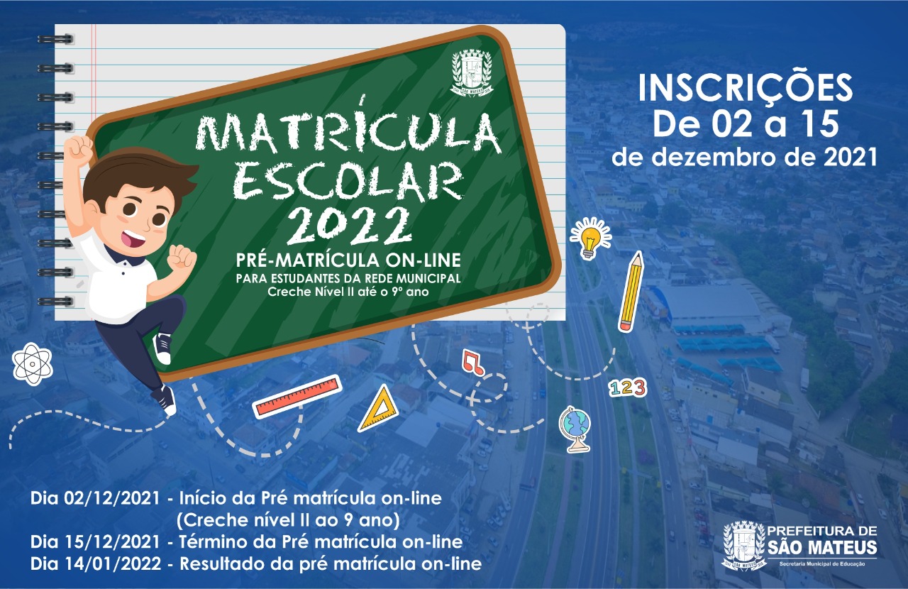 INSCRIÇÕES ONLINE PARA A PRÉ-MATRÍCULA DA REDE MUNICIPAL DE ENSINO COMEÇAM NESTA QUINTA-FEIRA (02)