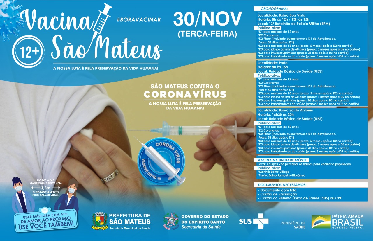 MAIS VACINAÇÃO CONTRA COVID-19! UNIDADE MÓVEL PERCORRE BAIRROS DE SÃO MATEUS PARA IMUNIZAR POPULAÇÃO