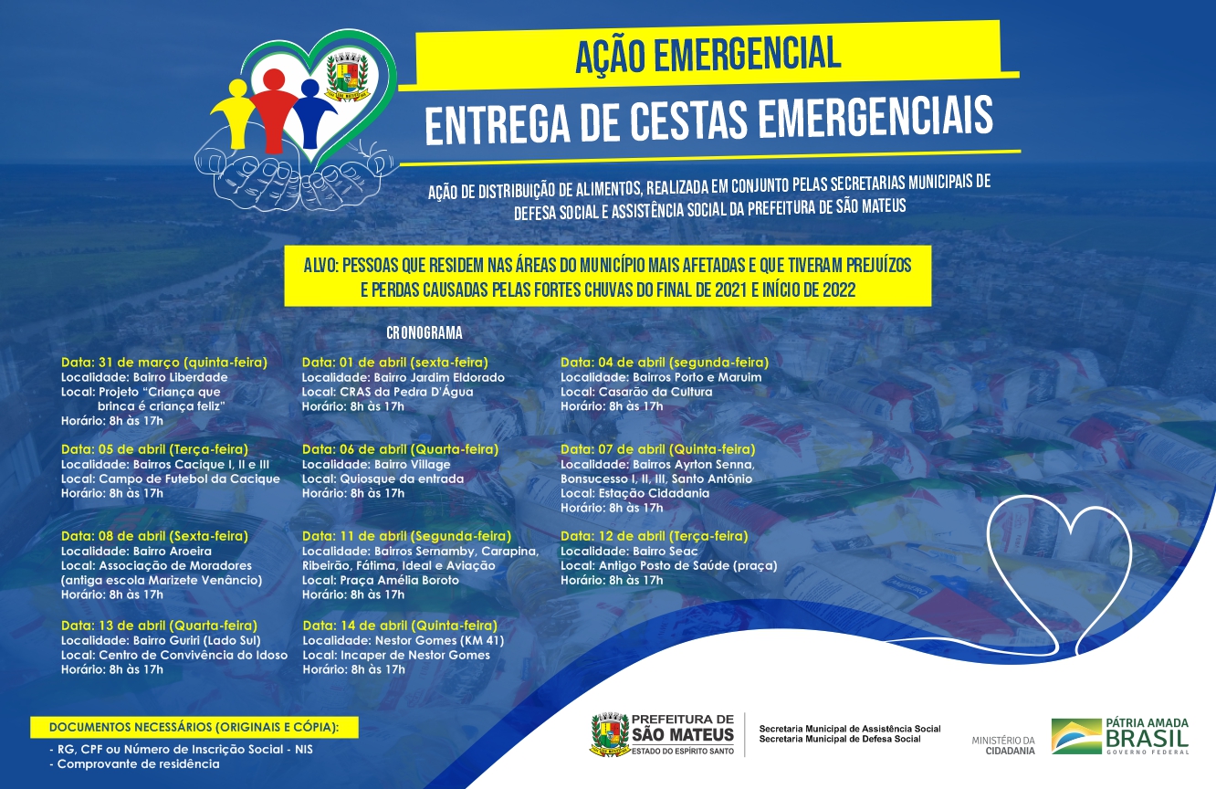 PREFEITURA INICIA ENTREGA DE CESTAS EMERGENCIAIS VAI ATÉ O DIA 14 DE ABRIL