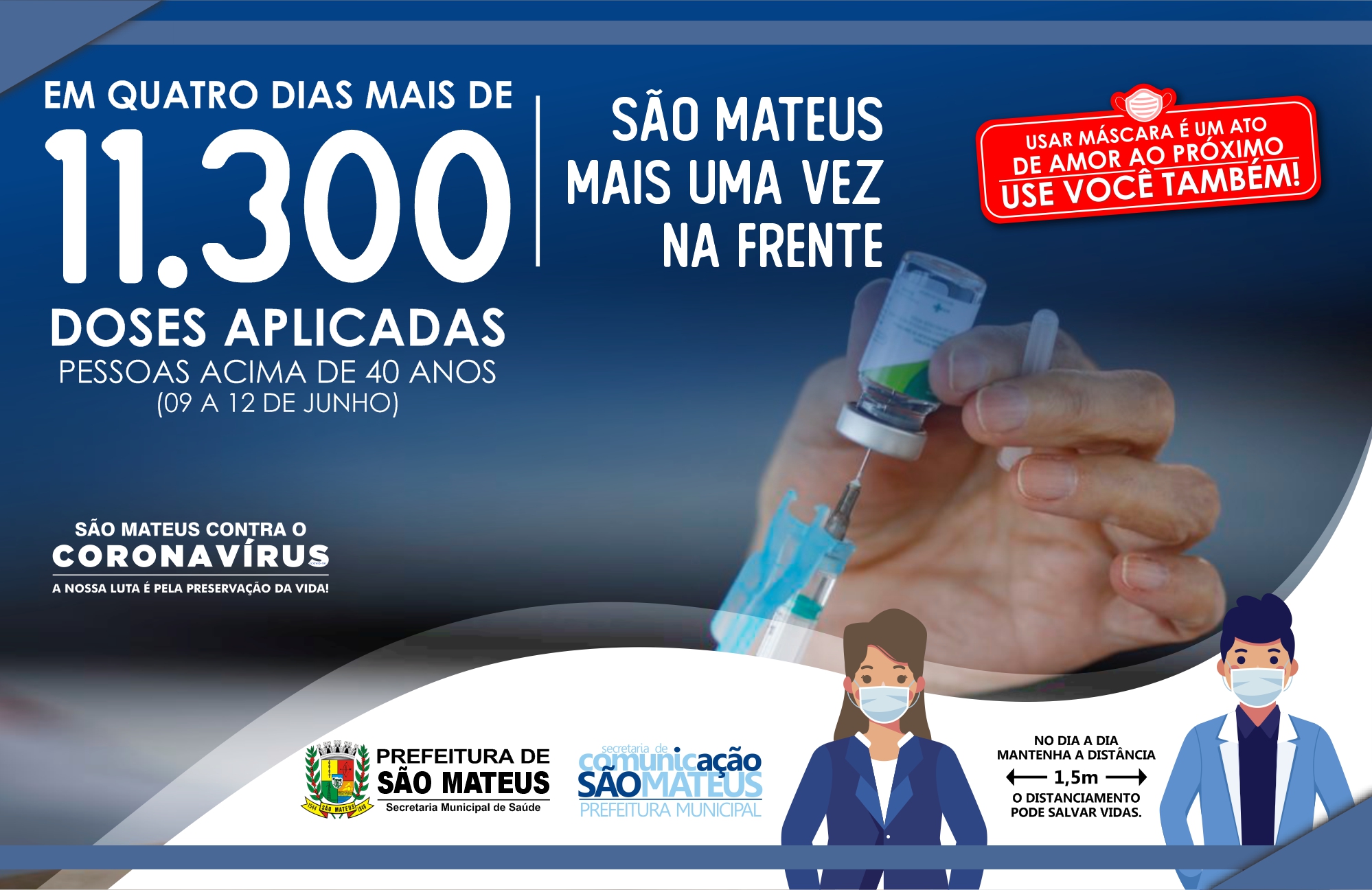 COVID-19: SÃO MATEUS VACINA MAIS DE 11.000 PESSOAS EM AÇÃO ESPECIAL PARA PÚBLICO ACIMA DE 40 ANOS