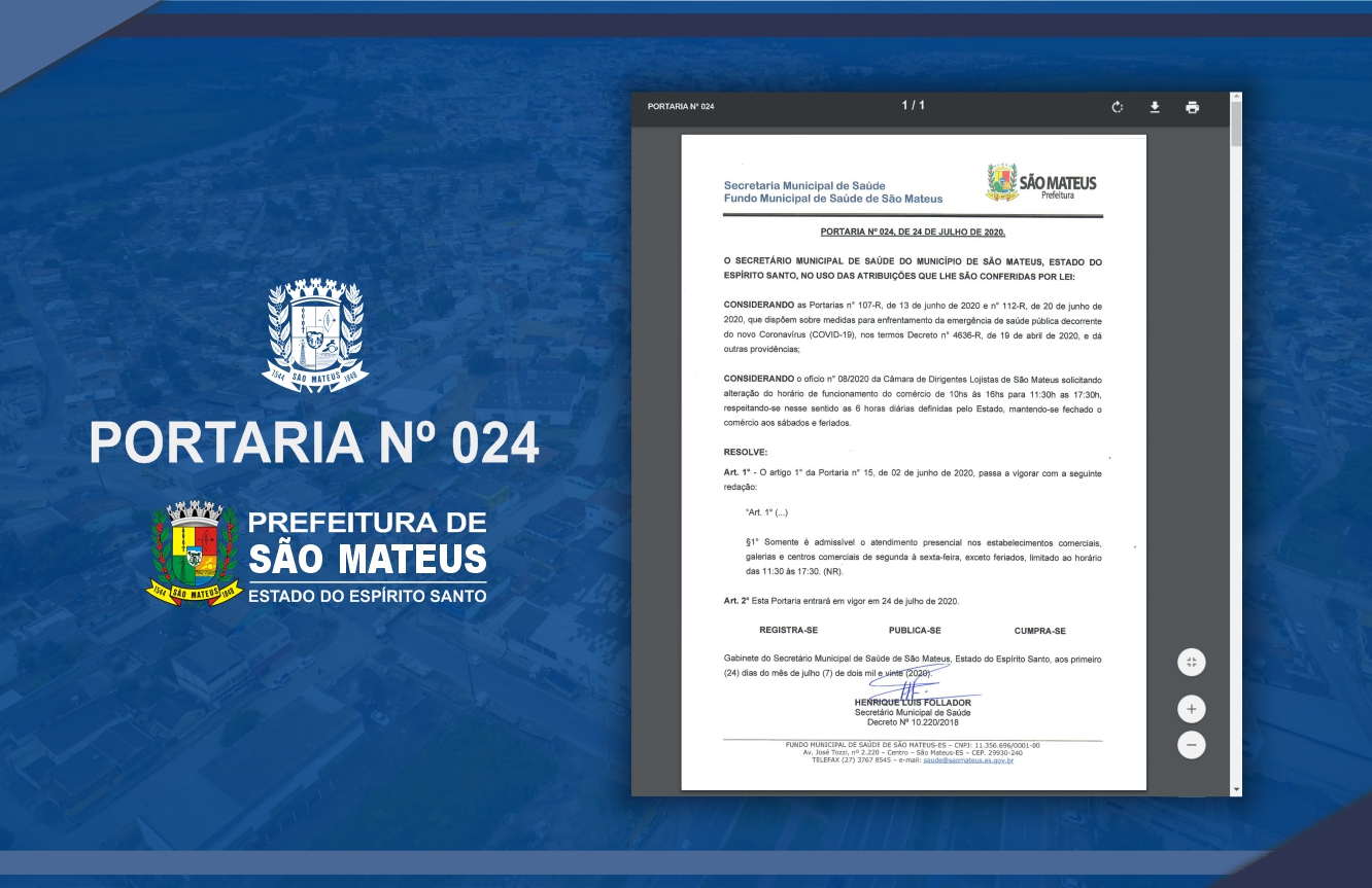 PREFEITURA DE SÃO MATEUS ATENDE PEDIDO DE COMERCIANTES E ALTERA HORÁRIO DE FUNCIONAMENTO DO COMÉRCIO LOJISTA