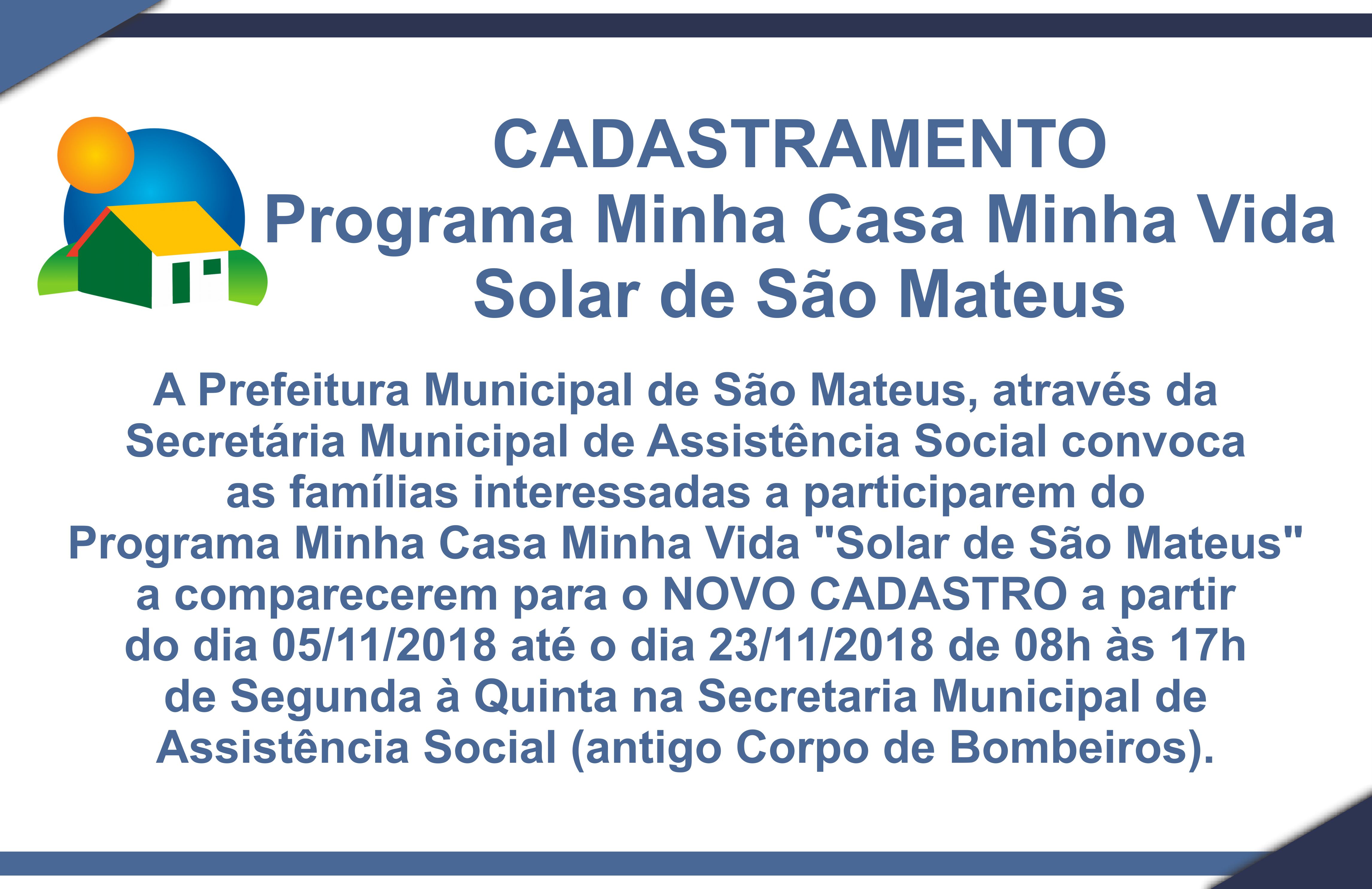 Cadastramento Programa Minha Casa Minha Vida