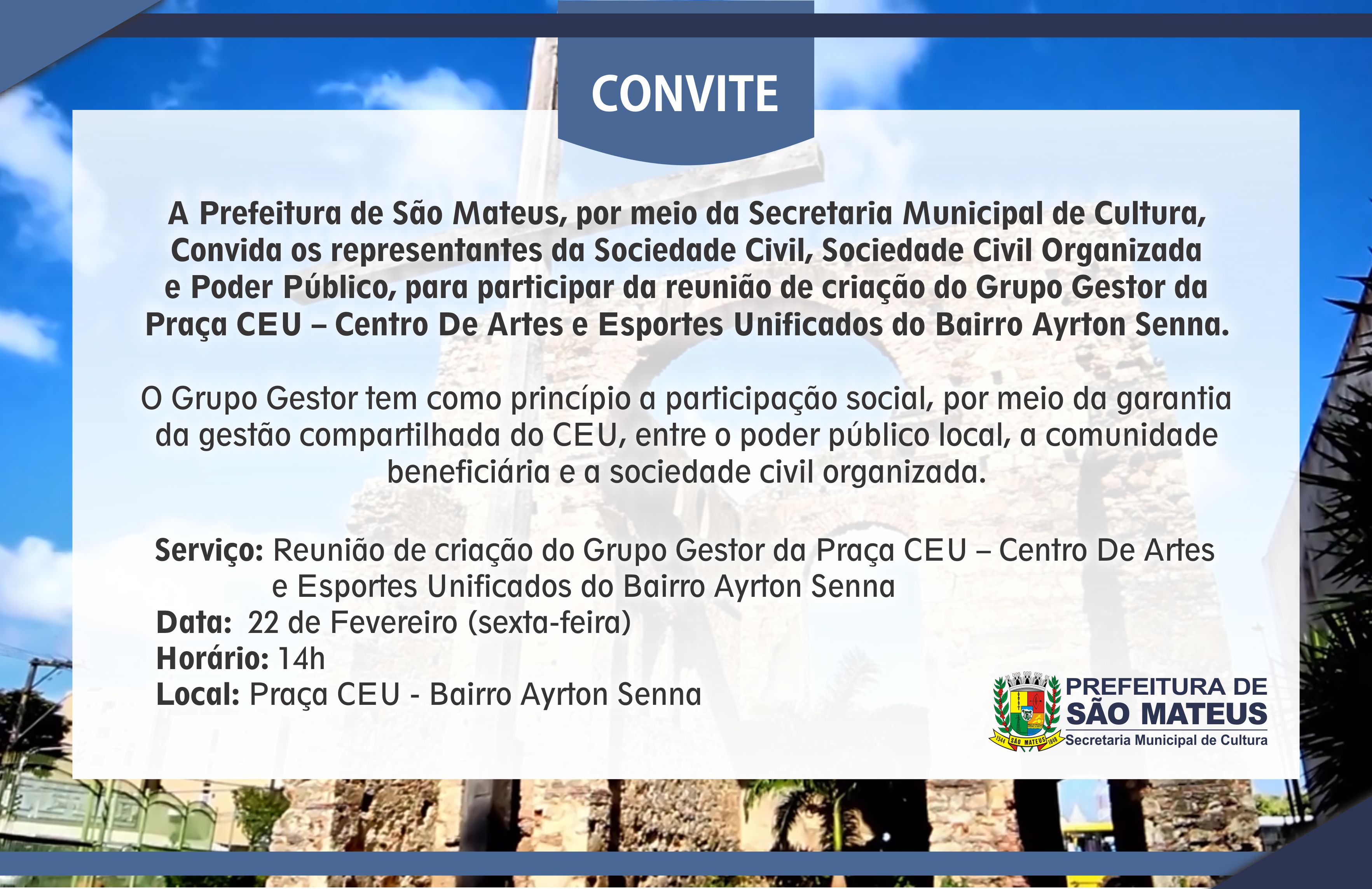 Prefeitura realiza reunião de criação de Grupo Gestor da Praça CEU no Bairro Ayrton Senna