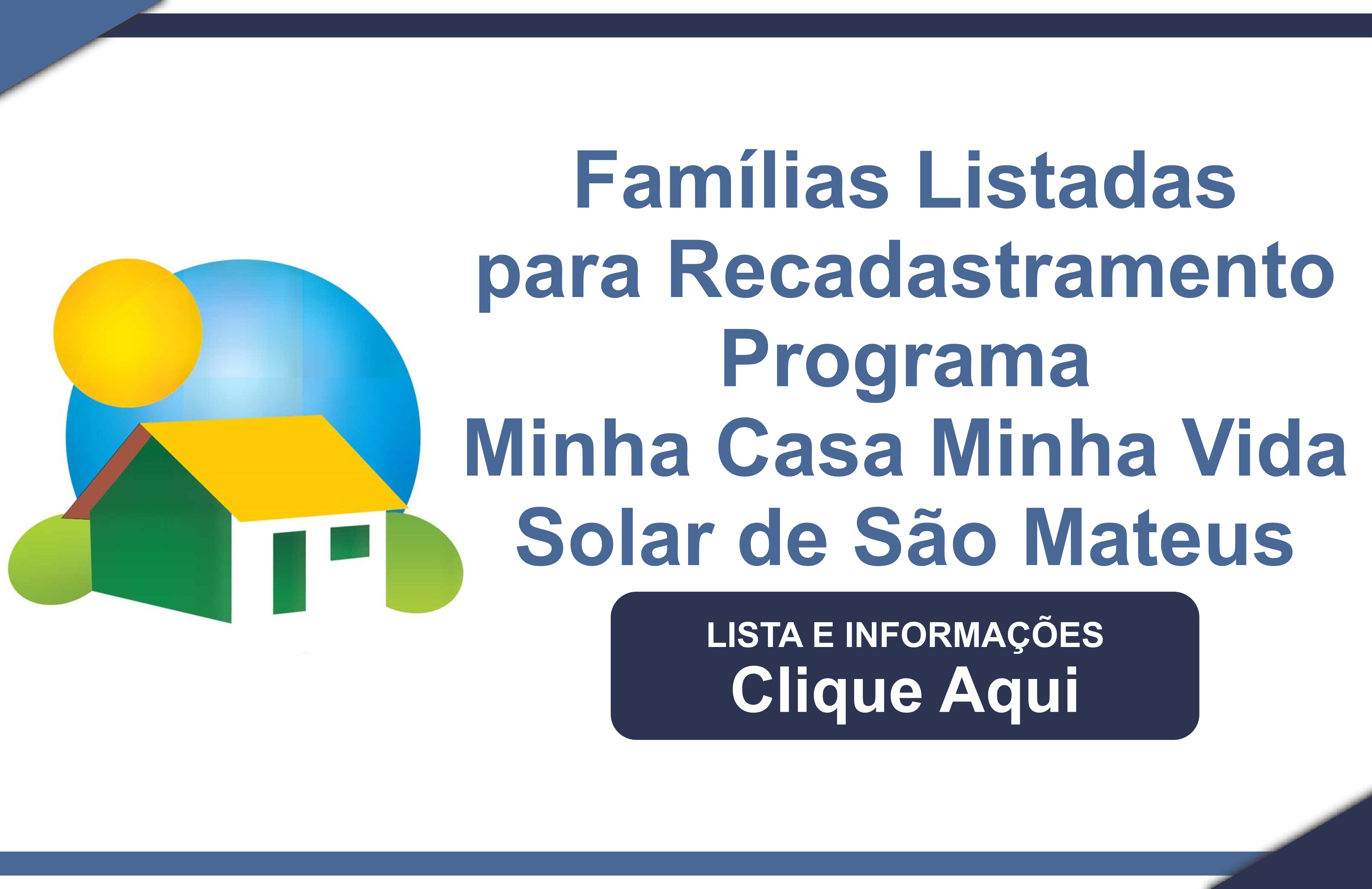 Recadastramento Programa Minha Casa Minha Vida