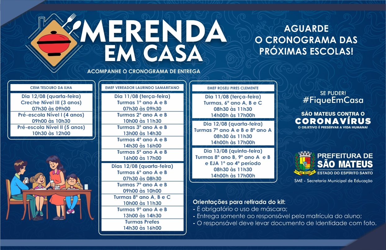 NONO CRONOGRAMA: PREFEITURA DE SÃO MATEUS INICIA NOVA ETAPA DE ENTREGA DA CESTA MERENDA EM CASA