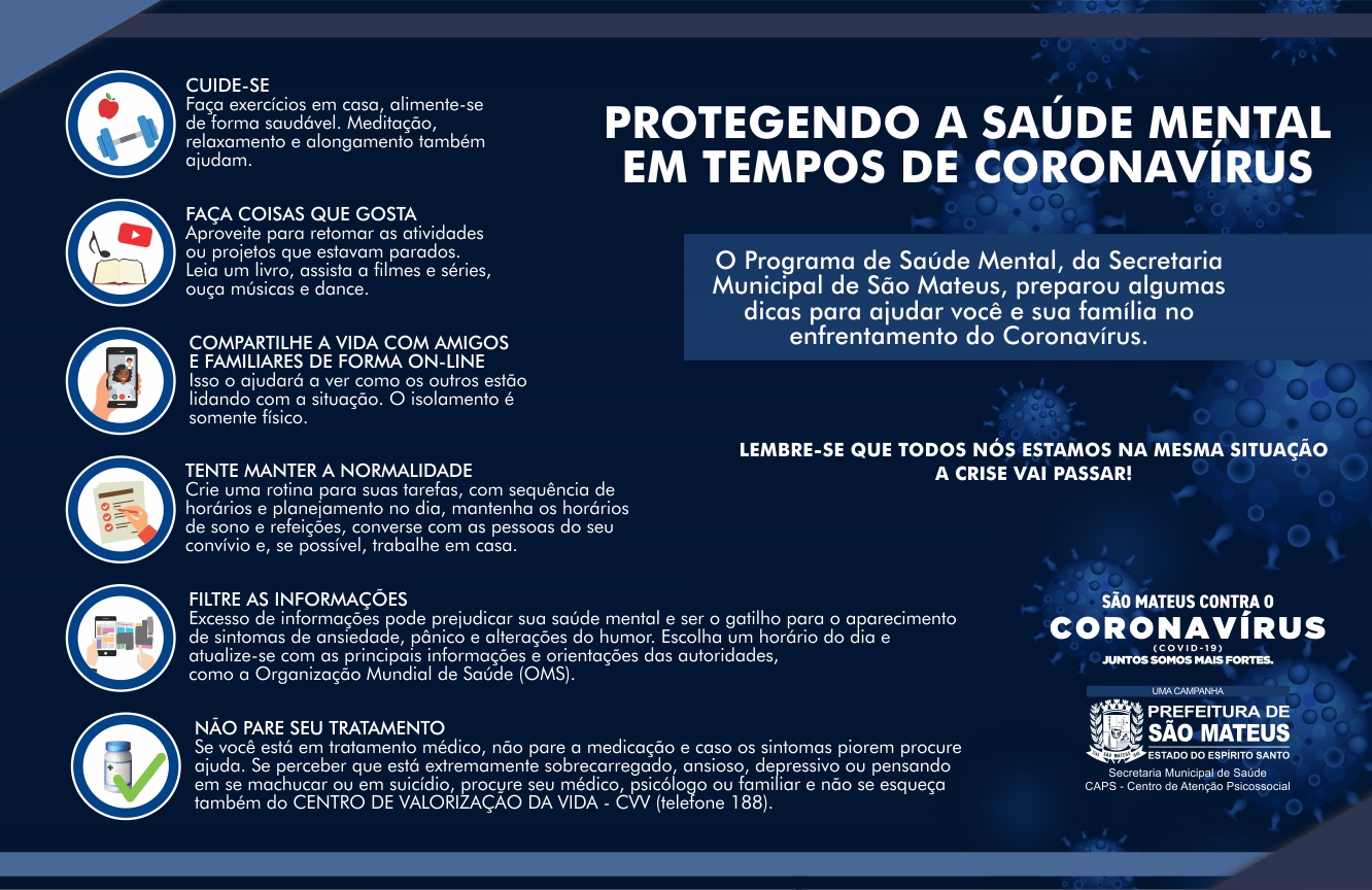 PROTEGENDO A SAÚDE MENTAL EM TEMPOS DE CORONAVÍRUS