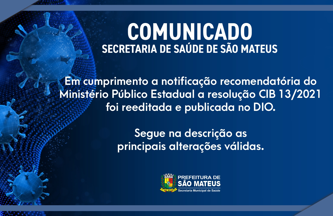 COMUNICADO - SECRETARIA DE SAÚDE DE SÃO MATEUS