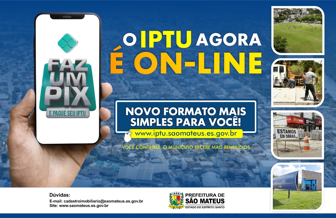 IPTU DE SÃO MATEUS JÁ PODE SER PAGO COM PIX