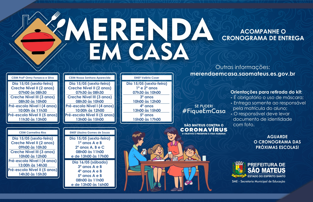 SÉTIMO CRONOGRAMA DE ATENDIMENTO: PROGRAMA MERENDA EM CASA