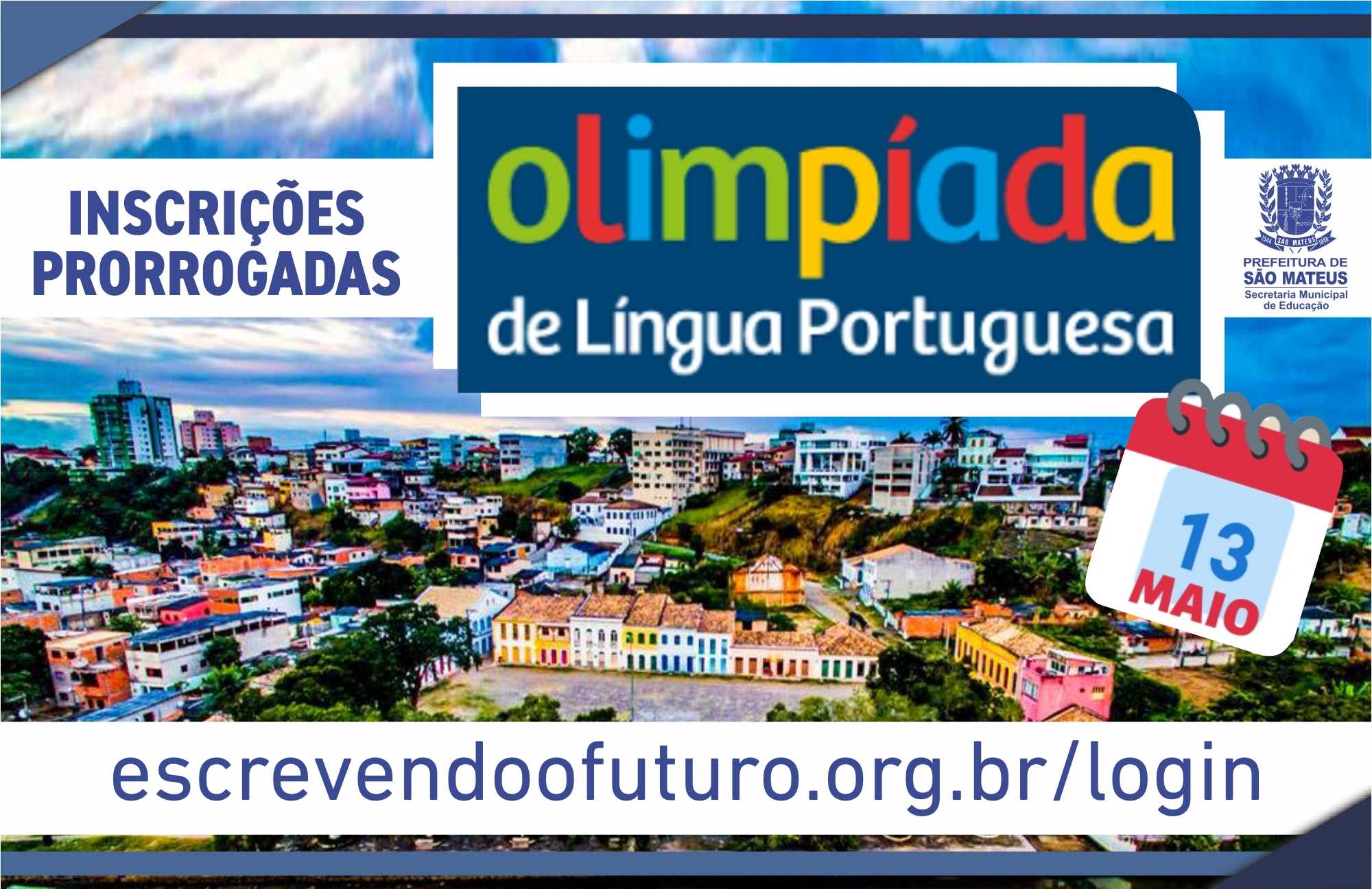 INSCRIÇÕES PARA OLIMPÍADA DE LÍNGUA PORTUGUESA SÃO PRORROGADAS ATÉ 13 DE MAIO