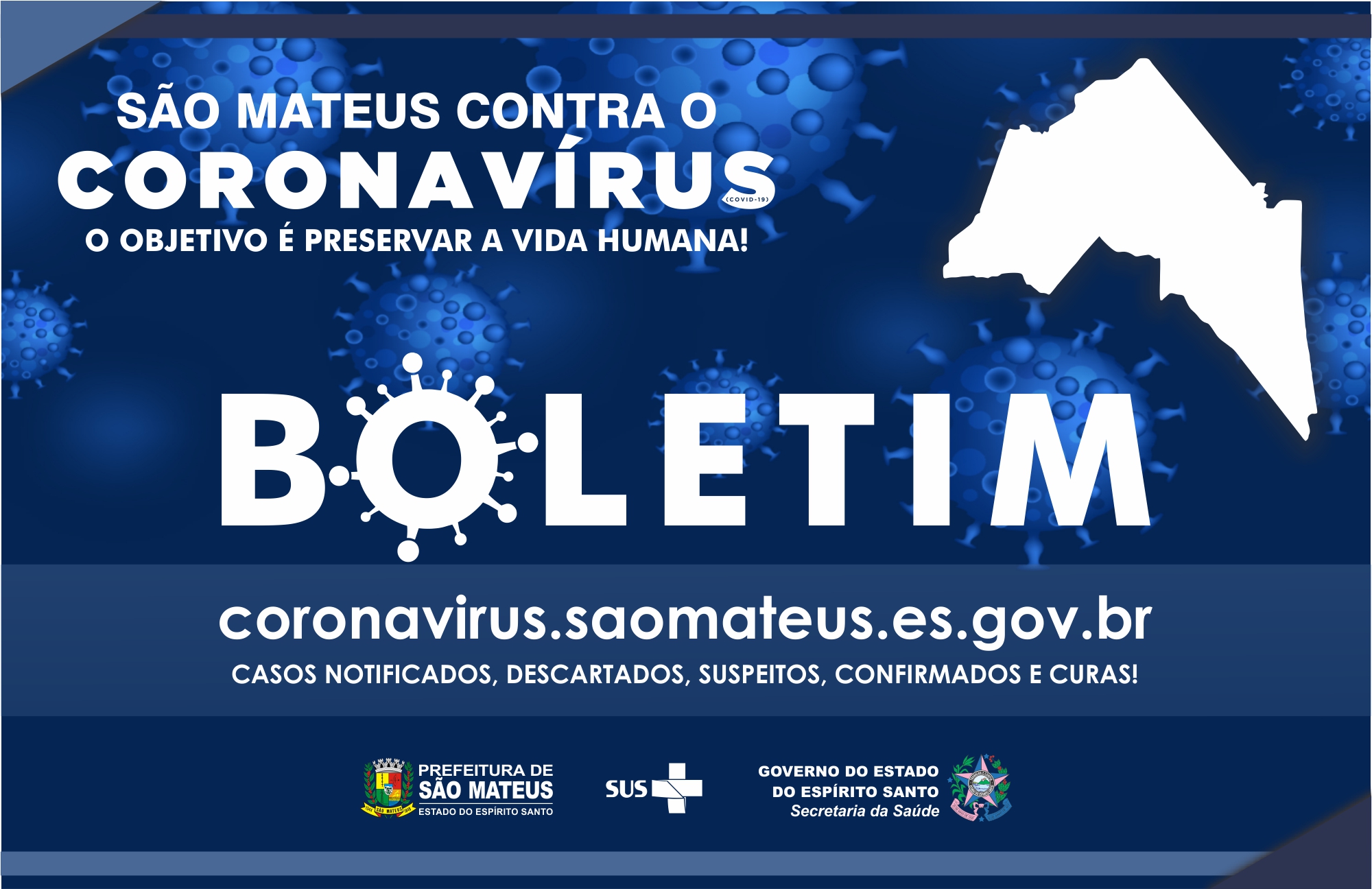 CONFIRA O BOLETIM COM OS CASOS ATUALIZADOS DO CORONAVÍRUS EM SÃO MATEUS
