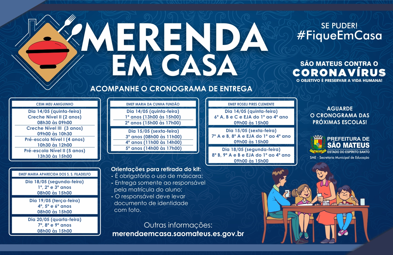 QUINTO CRONOGRAMA DE ATENDIMENTO: PROGRAMA MERENDA EM CASA