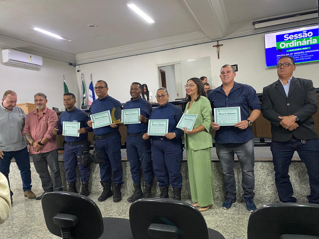CÂMARA MUNICIPAL DE SOORETAMA HOMENAGEIA NUPREVICC COM MOÇÃO DE APLAUSOS