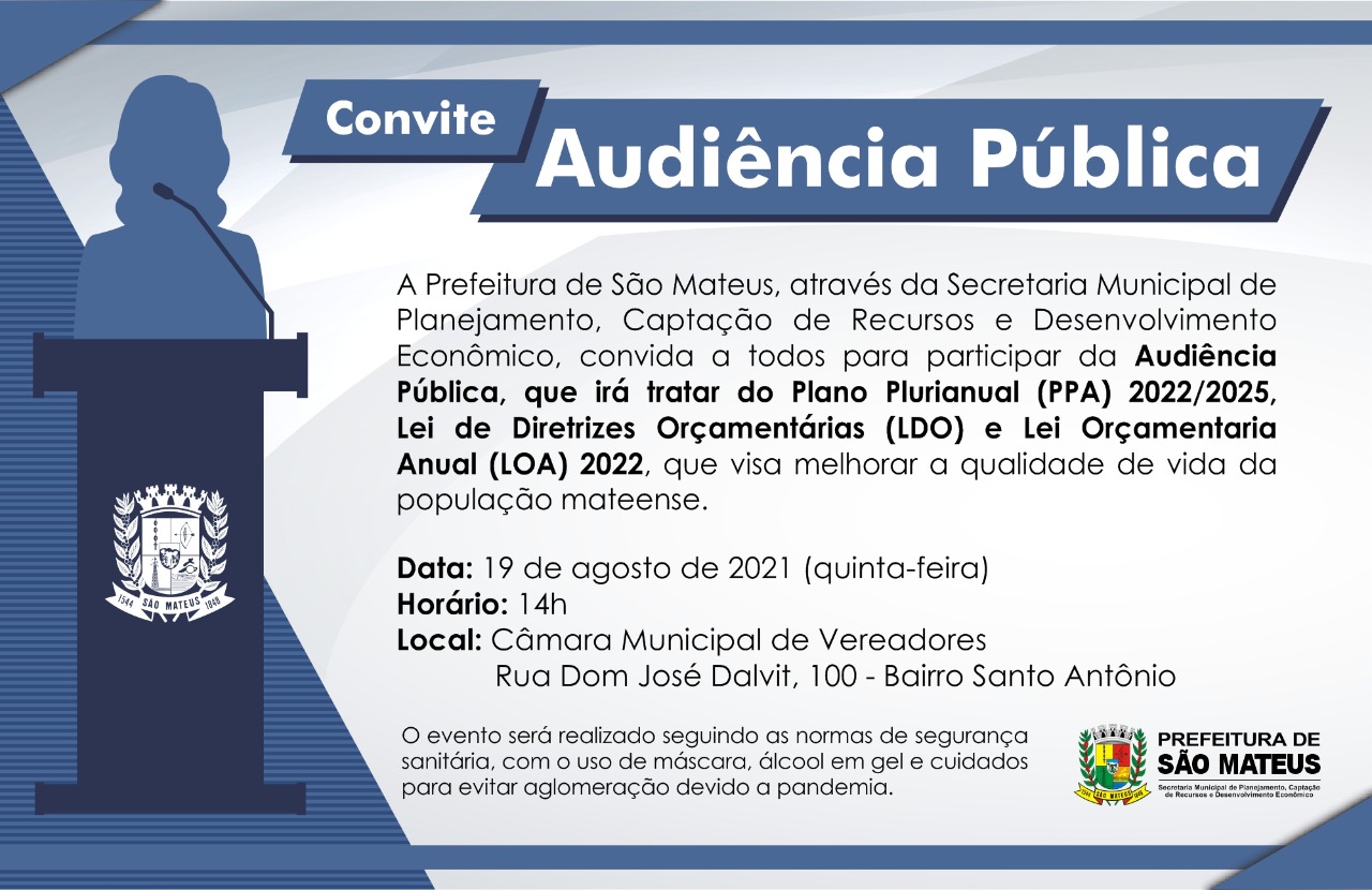 CONVITE: AUDIÊNCIA PÚBLICA