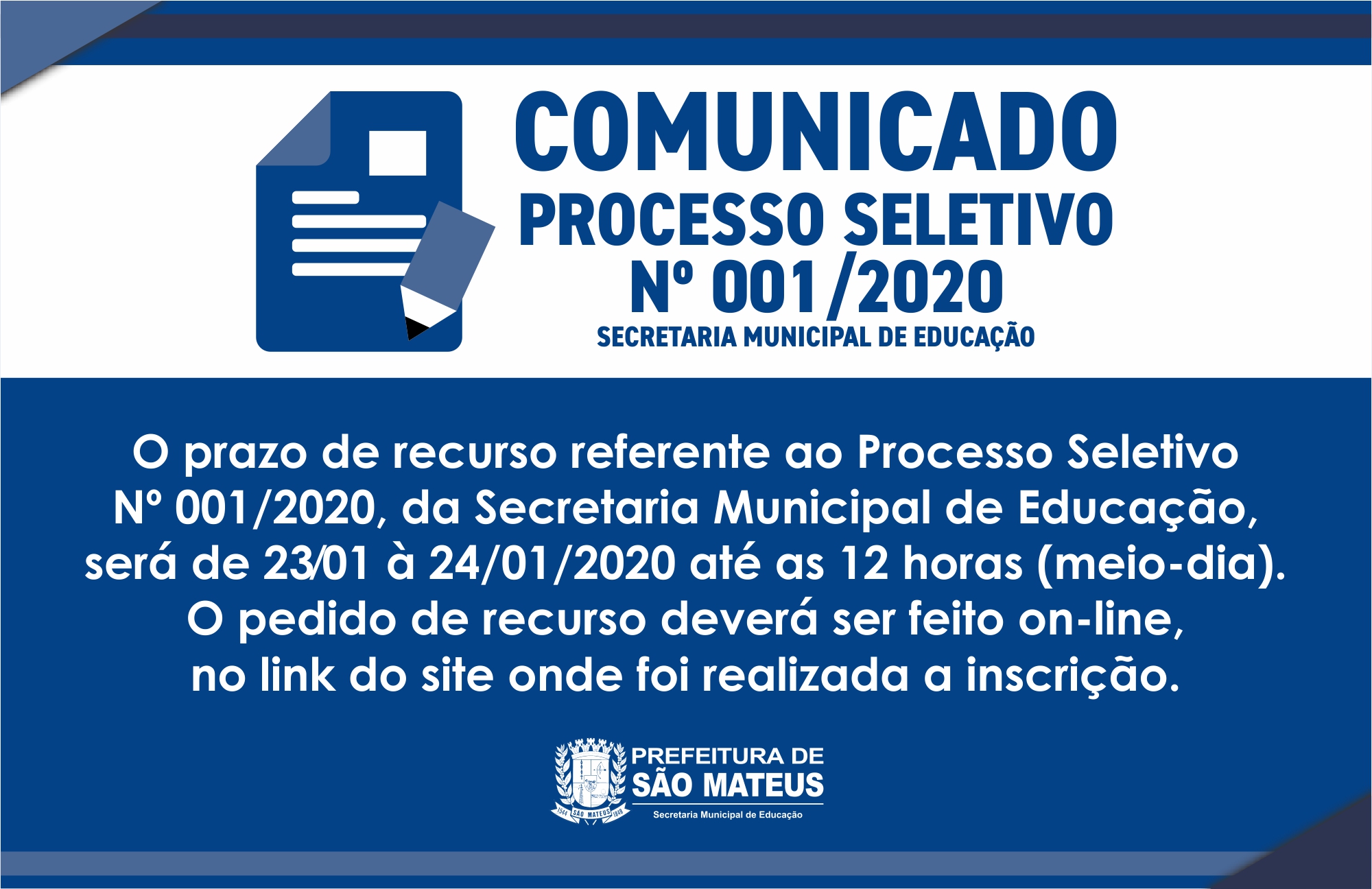 COMUNICADO - SECRETARIA DE EDUCAÇÃO