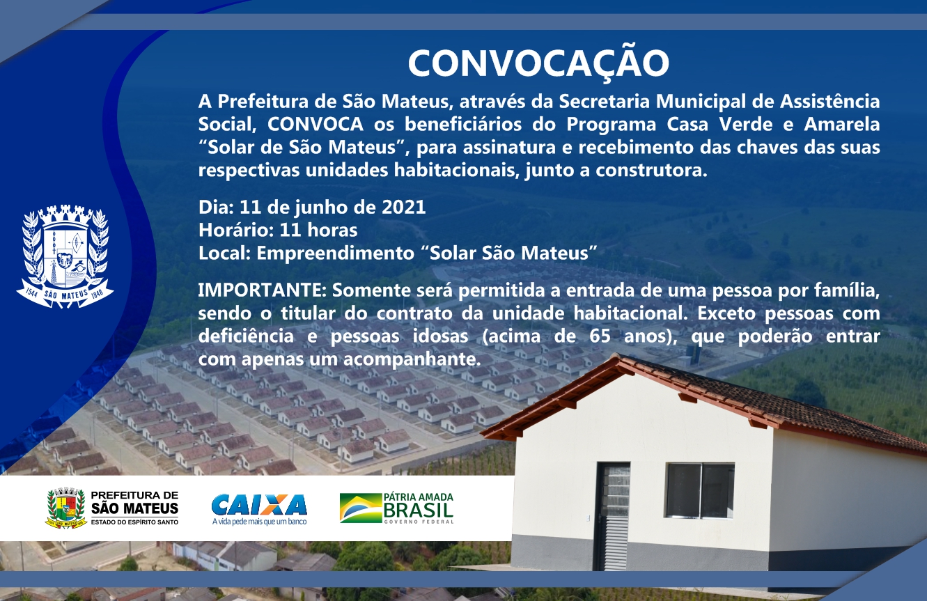 CONVOCAÇÃO CASA VERDE E AMARELA SOLAR DE SÃO MATEUS