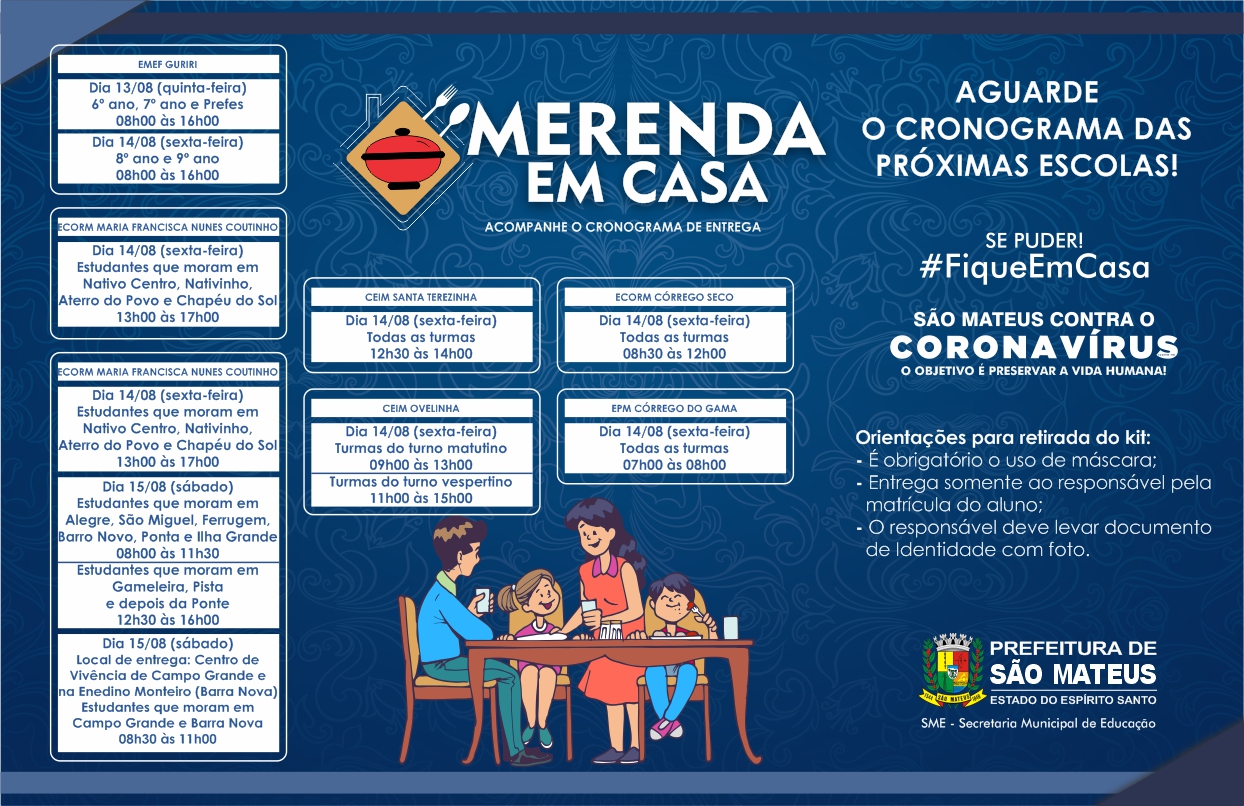 DÉCIMO QUARTO CRONOGRAMA: PREFEITURA DE SÃO MATEUS INICIA NOVA ETAPA DE ENTREGA DA CESTA MERENDA EM CASA