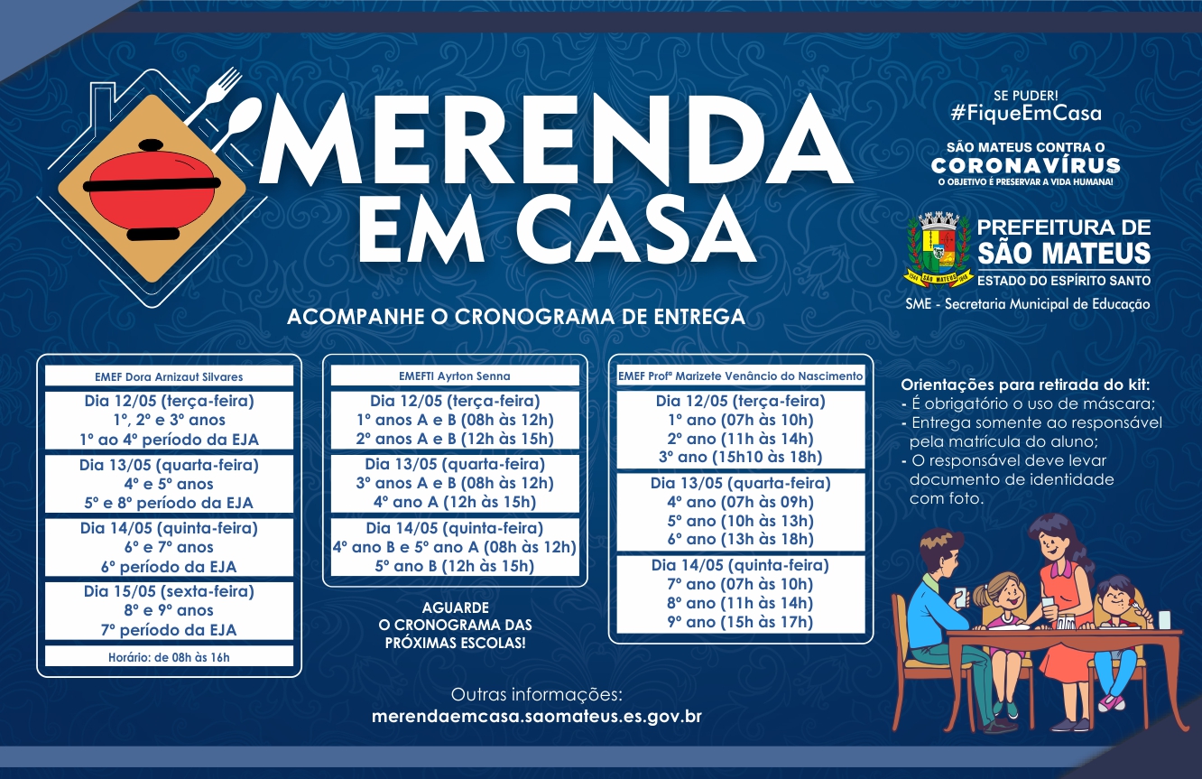 CRONOGRAMA DE ATENDIMENTO: PROGRAMA MERENDA EM CASA