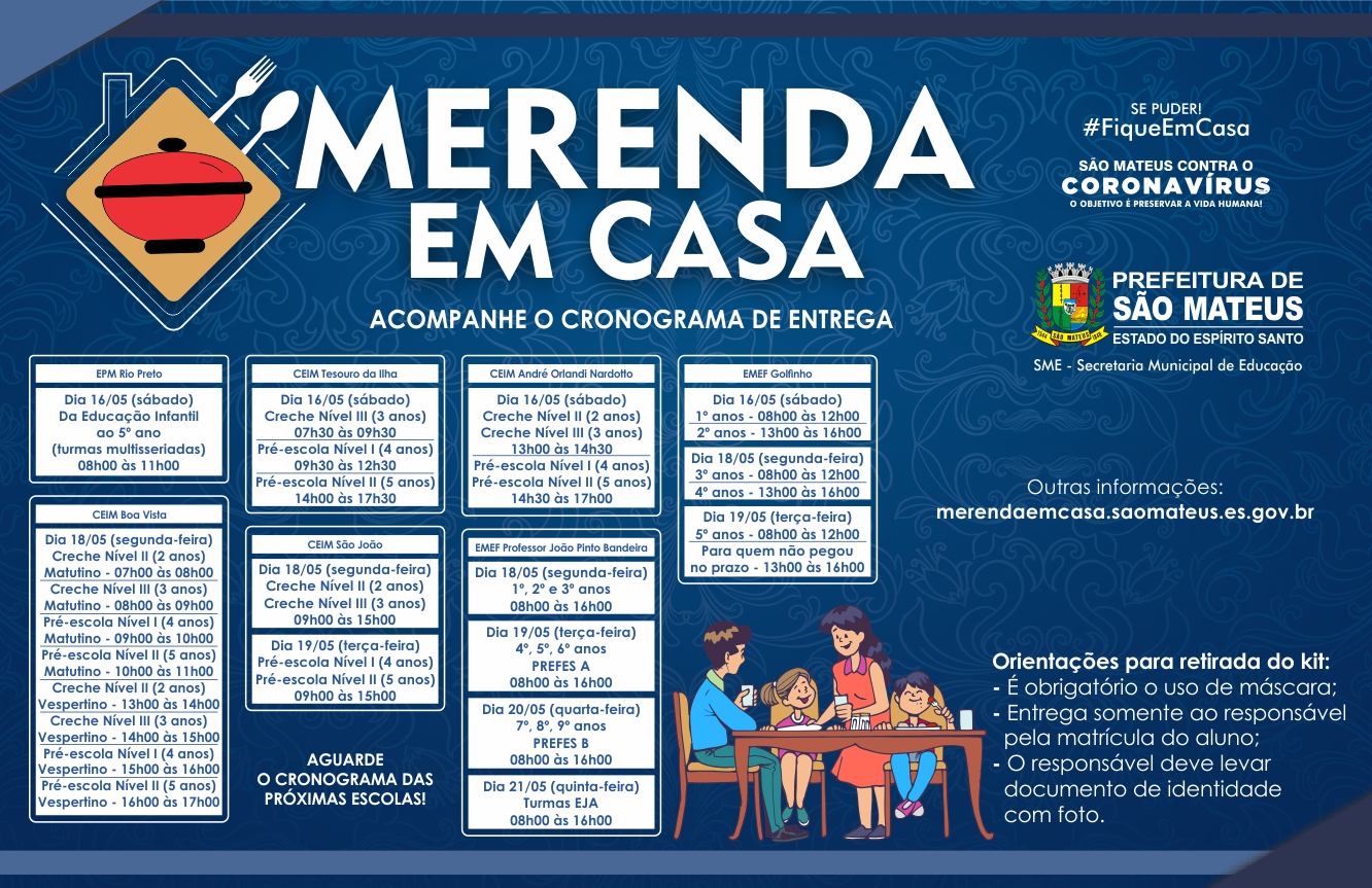 NONO CRONOGRAMA DE ATENDIMENTO: PROGRAMA MERENDA EM CASA