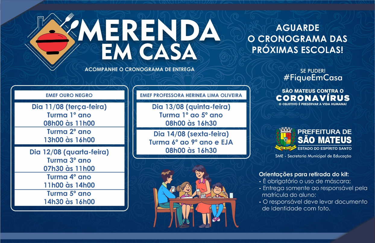 DÉCIMO CRONOGRAMA: PREFEITURA DE SÃO MATEUS INICIA NOVA ETAPA DE ENTREGA DA CESTA MERENDA EM CASA