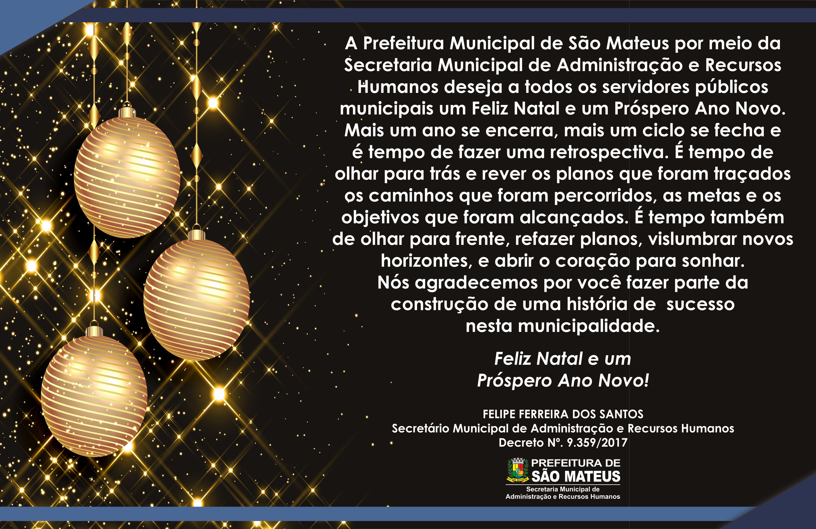 Mensagem de Final de Ano aos servidores
