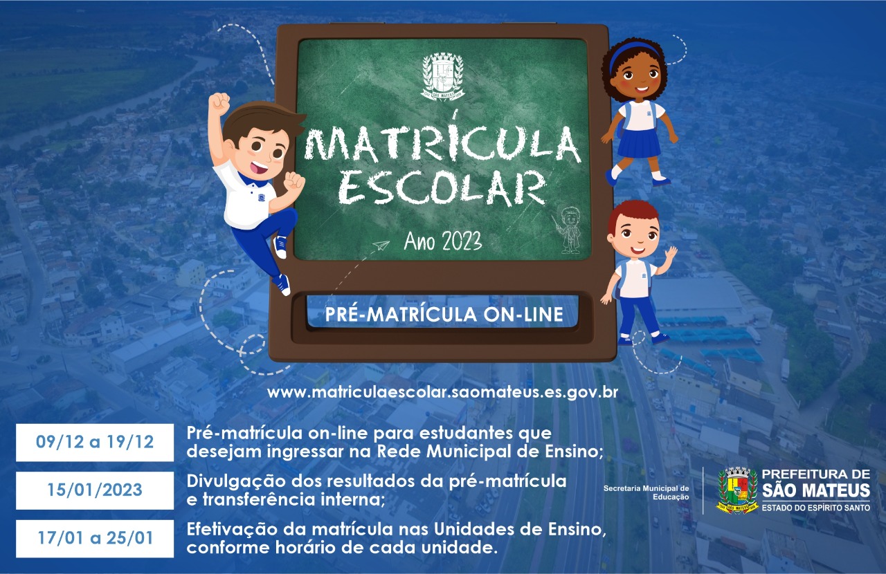 PRÉ-MATRÍCULA DE NOVOS ALUNOS PARA A REDE COMEÇA NESTA SEXTA-FEIRA