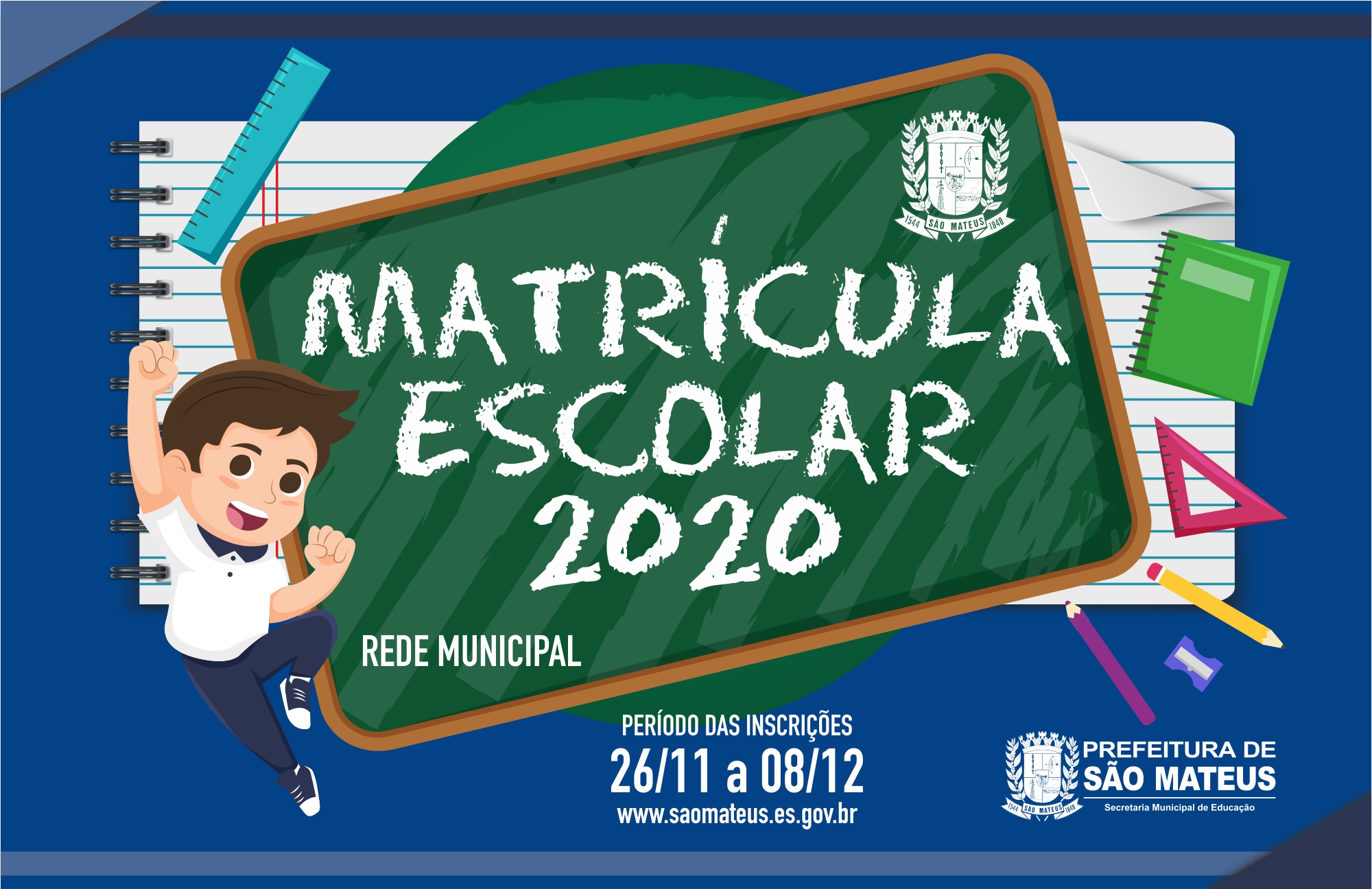MATRÍCULAS PARA A REDE MUNICIPAL COMEÇAM NESTA TERÇA-FEIRA