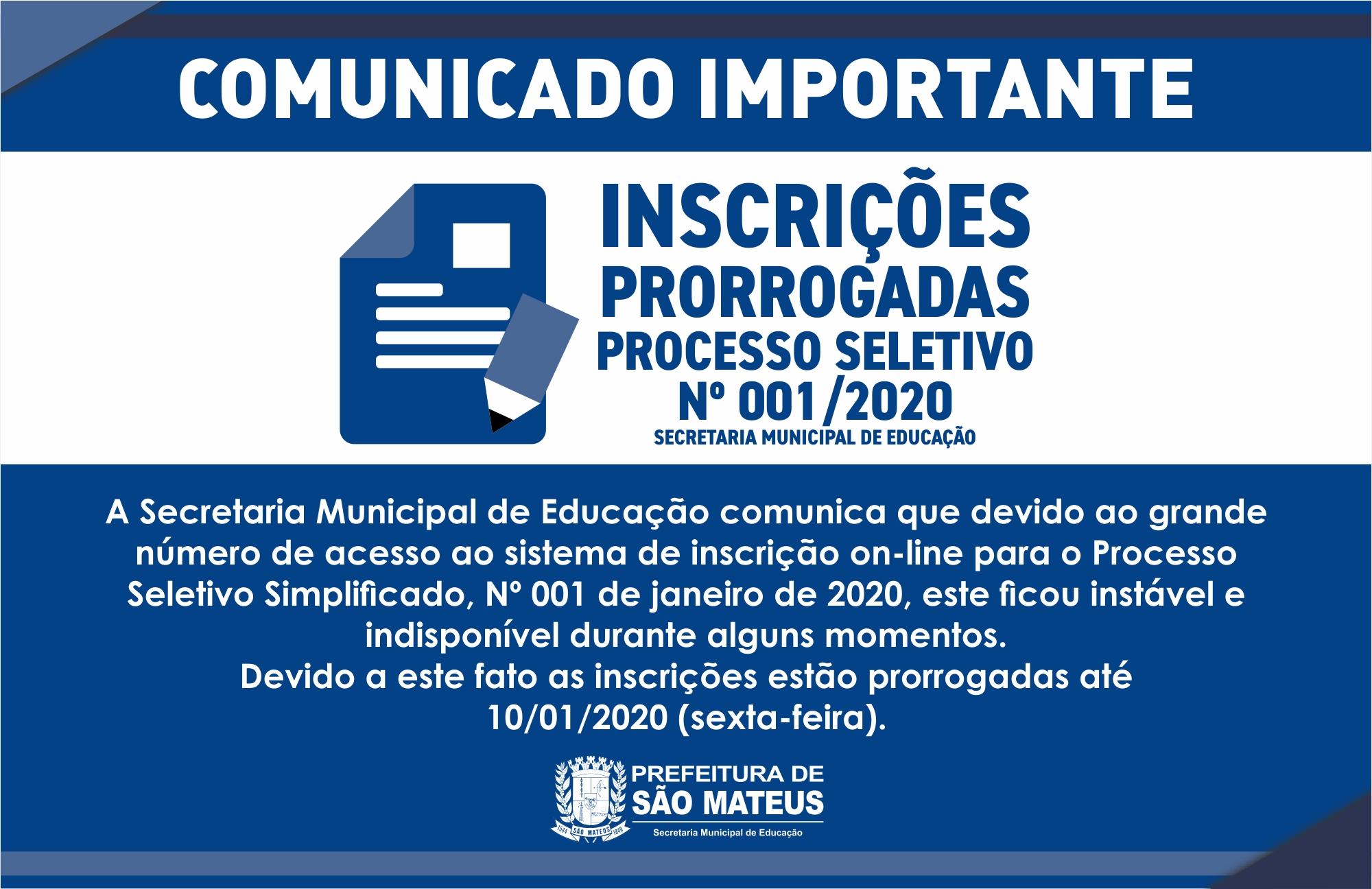 COMUNICADO IMPORTANTE
