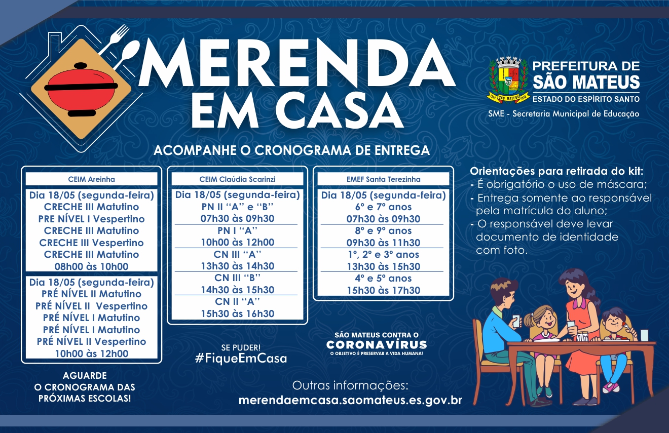 OITAVO CRONOGRAMA DE ATENDIMENTO: PROGRAMA MERENDA EM CASA