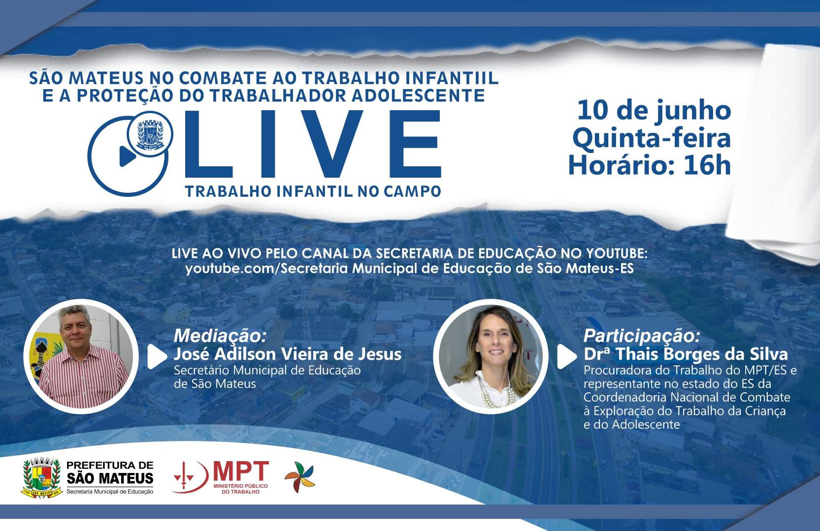 MUNICÍPIO REALIZA DEBATE VIRTUAL SOBRE TRABALHO INFANTIL NO CAMPO