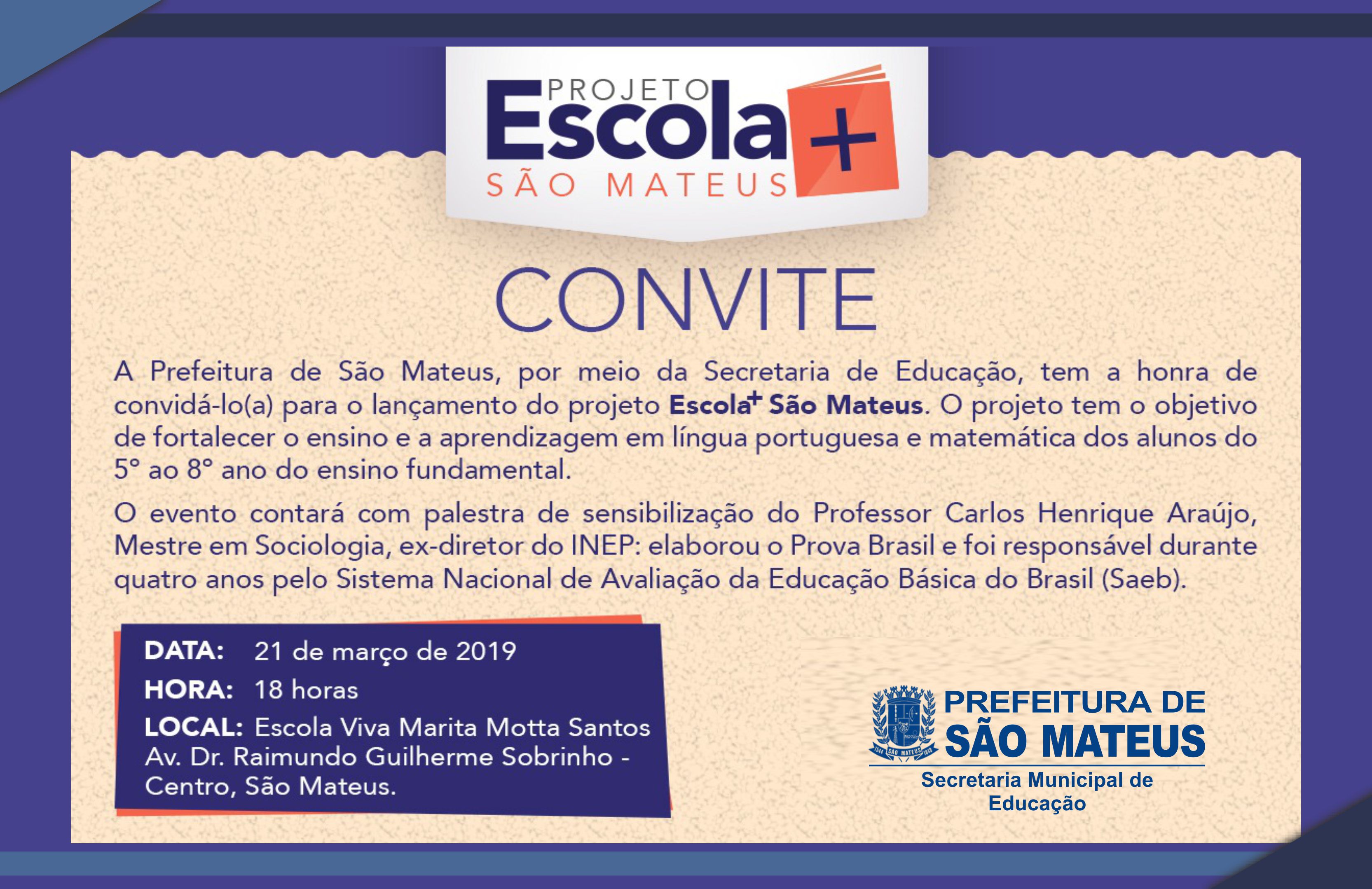 PREFEITURA LANÇA PROJETO ESCOLA+