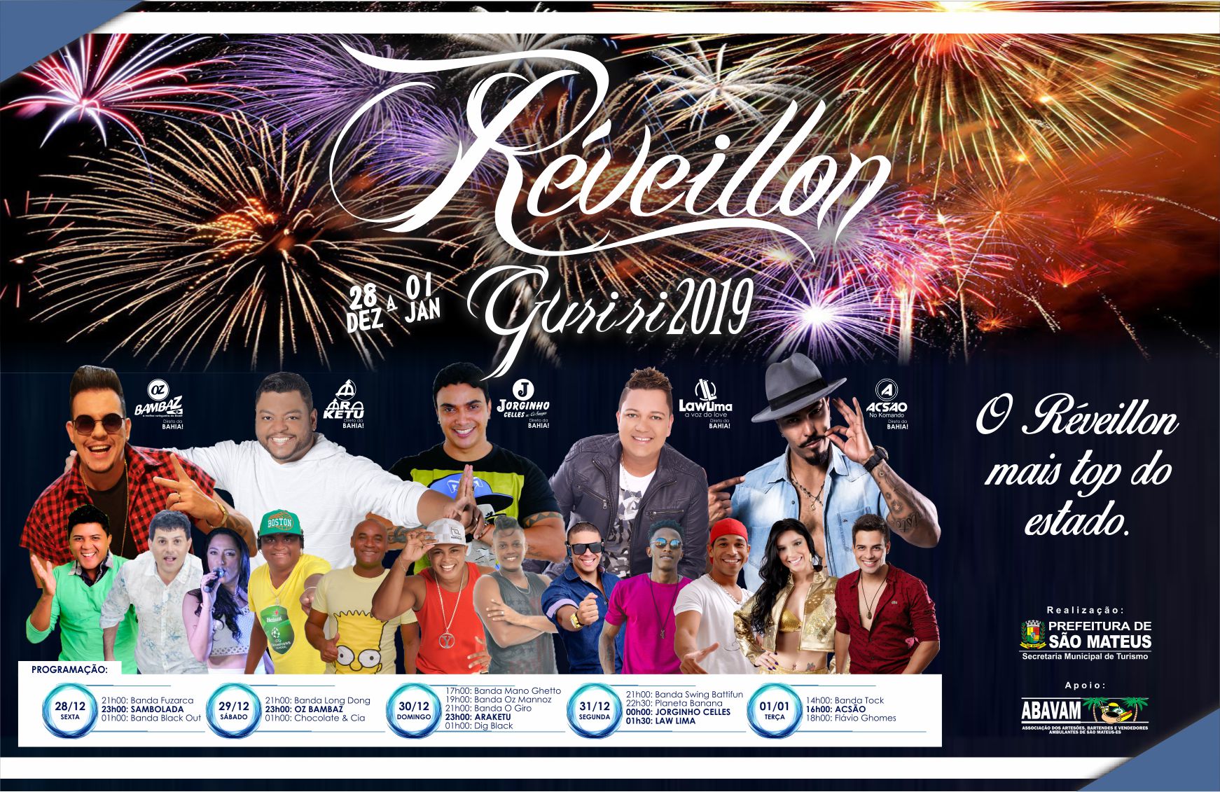 Começou nessa sexta-feira (28) a programação do Réveillon Guriri 2019