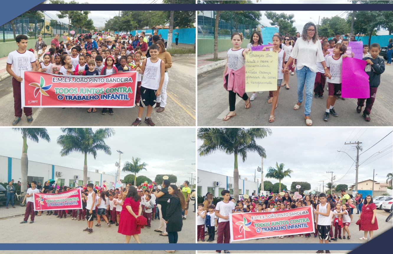 ESTUDANTES DO JOÃO PINTO BANDEIRA NAS RUAS CONTRA O TRABALHO INFANTIL
