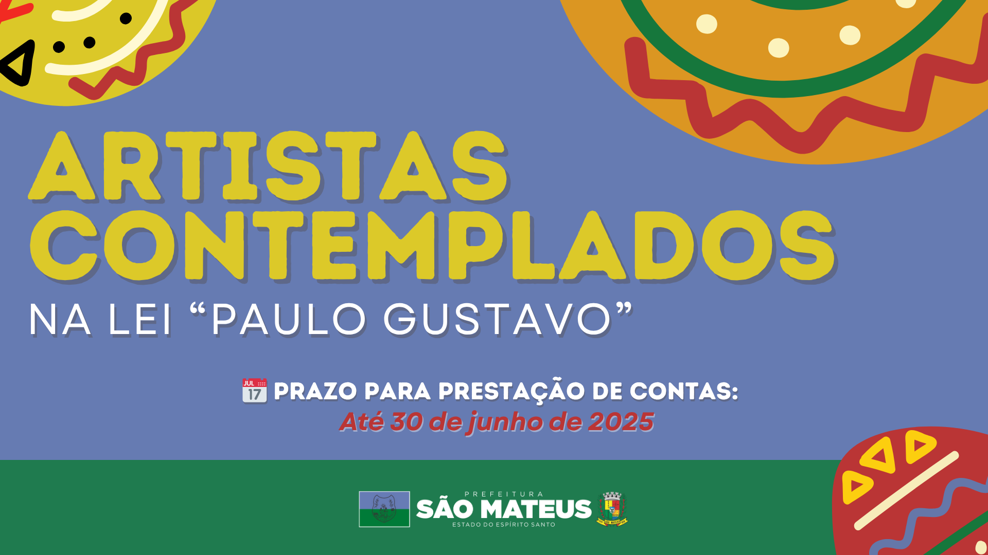 ARTISTAS CONTEMPLADOS - LEI PAULO GUSTAVO