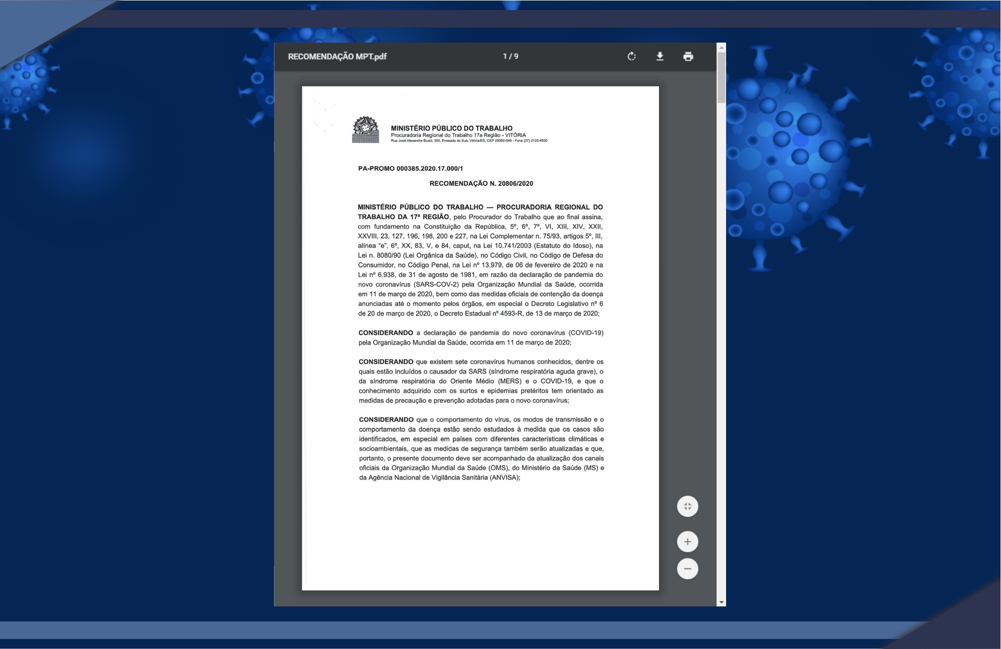 MINISTÉRIO PÚBLICO DO TRABALHO EXPEDE RECOMENDAÇÕES ÀS EMPRESAS DE TRANSPORTE PARA O COMBATE AO CORONAVÍRUS