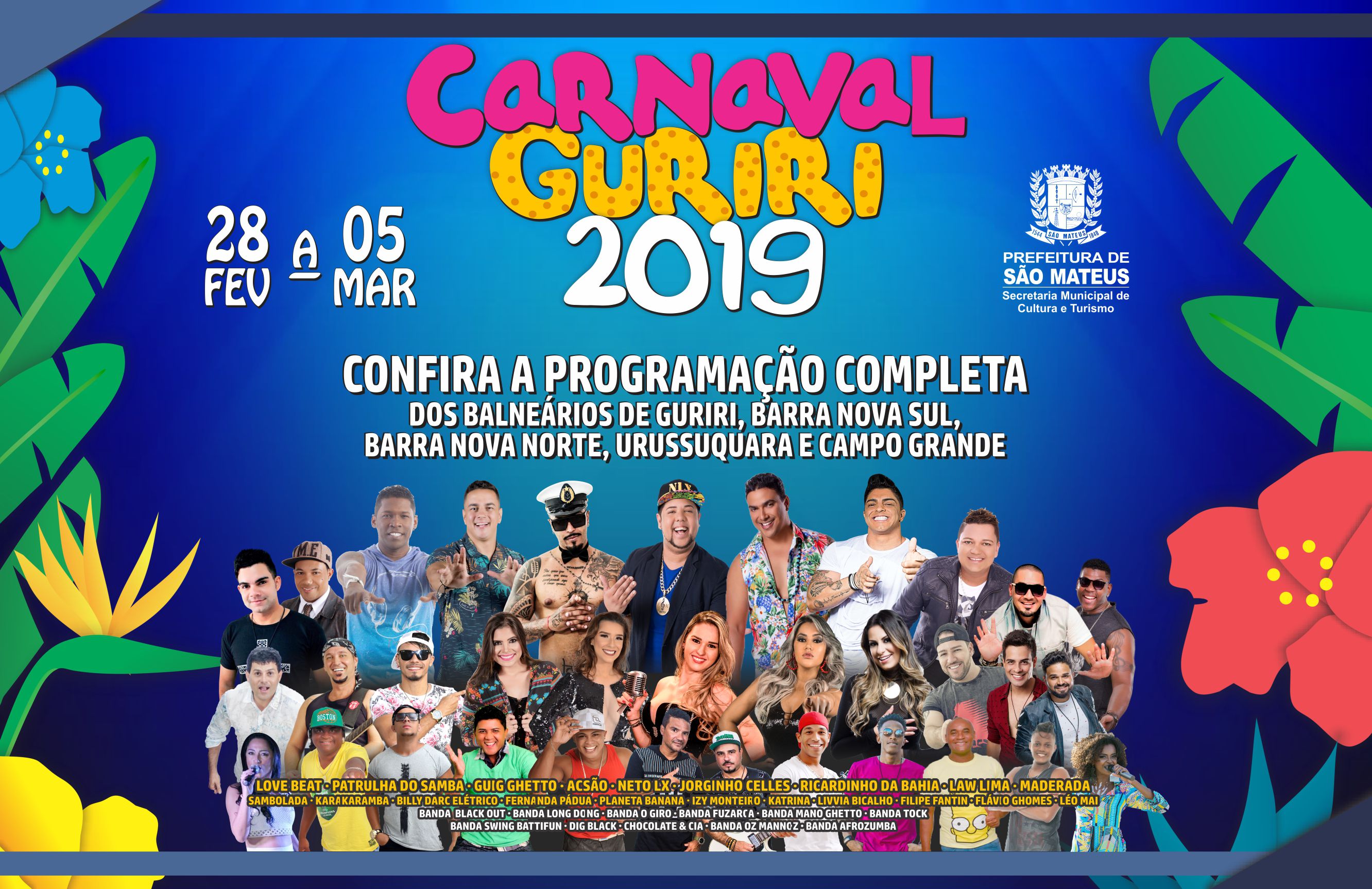 Carnaval Guiriri 2019: Prefeitura Divulga Programação Oficial do Carnaval de Guriri,  Barra Nova Sul, Barra Nova Norte, Urussuquara e Campo Grande