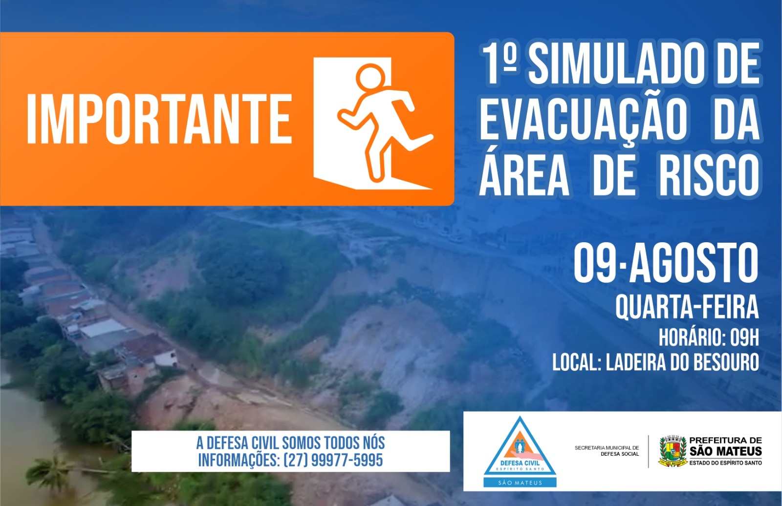 IMPORTANTE: 1º SIMULADO DE EVACUAÇÃO DA ÁREA DE RISCO